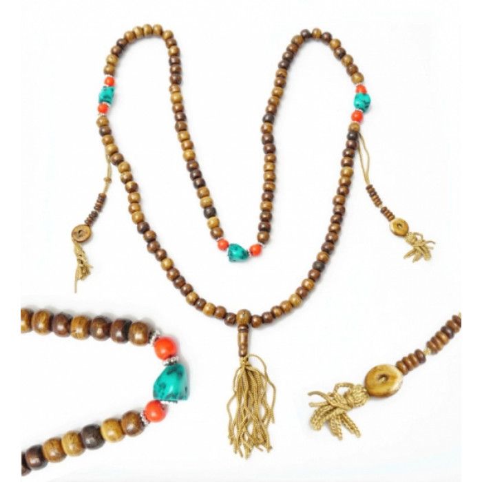 Чотки з кістки 10 мм. 108 бусин коричневі