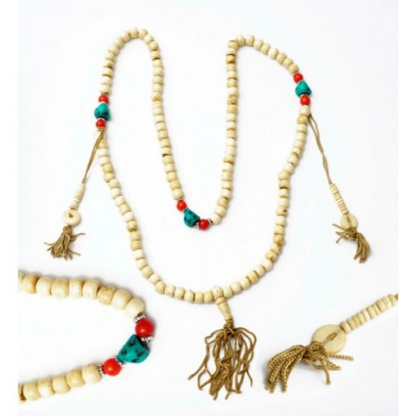 Чотки з кістки 10 мм. 108 бусин натуральний колір