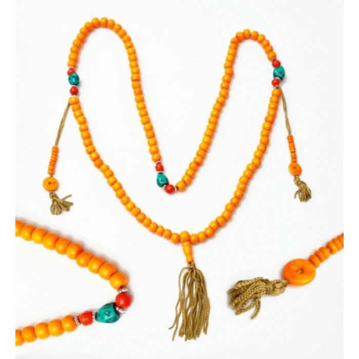 Чотки з кістки 10 мм. 108 бусин помаранчеві