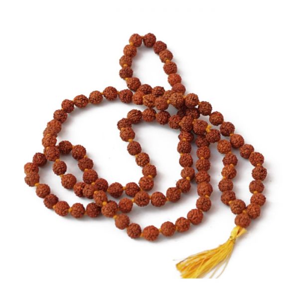 Чотки з Рудракші перев'язані фарбовані 6 мм. 108 намистин
