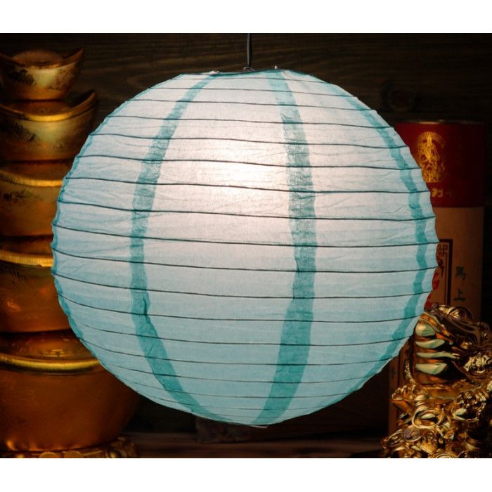 Ліхтар паперовий "Куля" блакитний d=39 см
