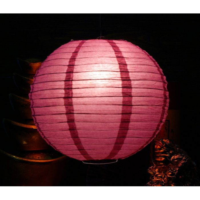 Ліхтар паперовий "Куля" темно-рожевий d=35 см