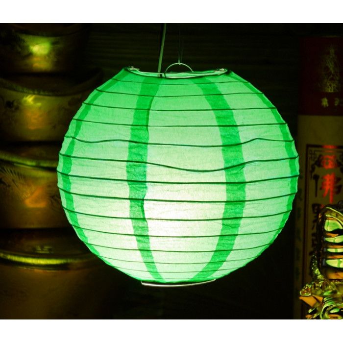 Ліхтар паперовий "Куля" зелений d=30 см