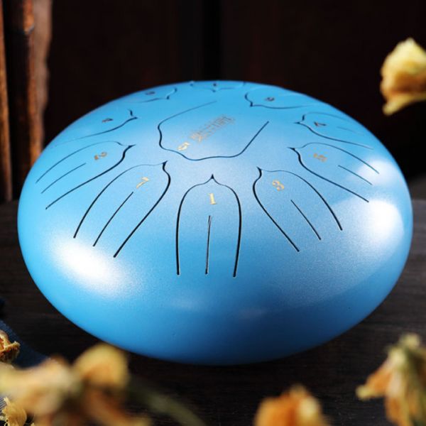 Глюкофон "Happy Drum" 11 нот Блакитний Карбонова сталь