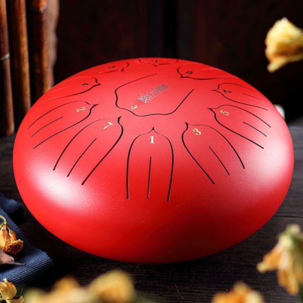 Глюкофон "Happy Drum" 11 нот Червоний Карбонова сталь