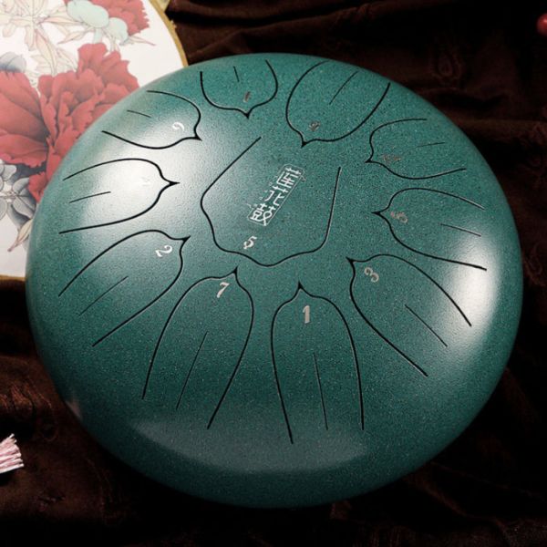 Глюкофон "Happy Drum" 11 нот Зелений Карбонова сталь