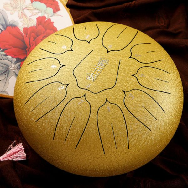 Глюкофон "Happy Drum" 11 нот Золотий Карбонова сталь