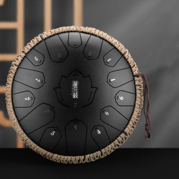 Глюкофон "Happy Drum" 15 нот Матовий Чорний Карбонова сталь