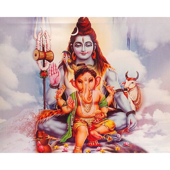 Картина зі світлодіодами "Шива з Ганешей" №1
