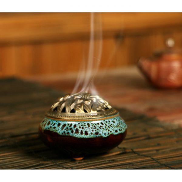 Курильниця для пахощів "Деревний мох" керамічна синя