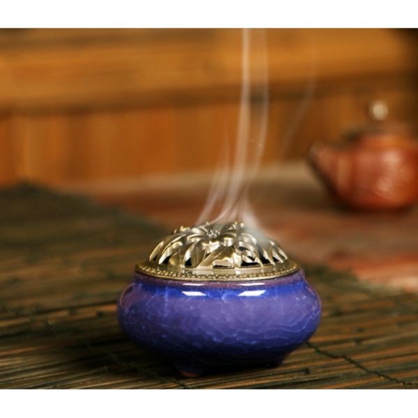 Курильниця для пахощів "Тріснувший лід" керамічна сапфір