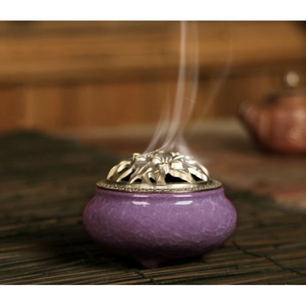 Курильниця для пахощів "Тріснувший лід" керамічна бузкова