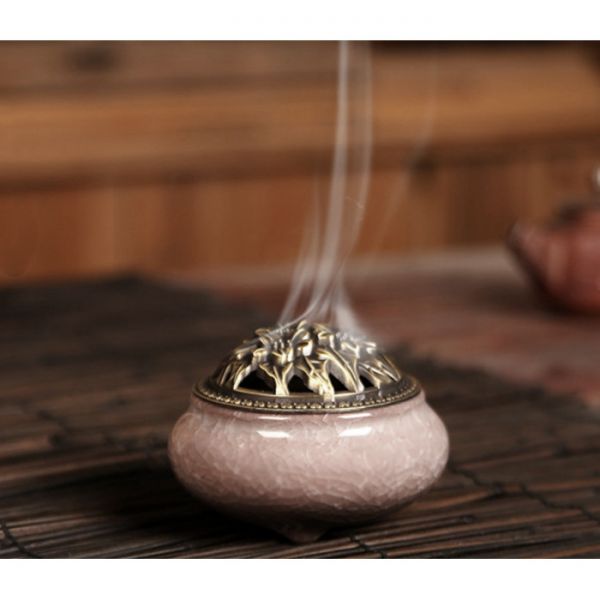 Курильниця для пахощів "Тріснувший лід" керамічна світло-бузкова