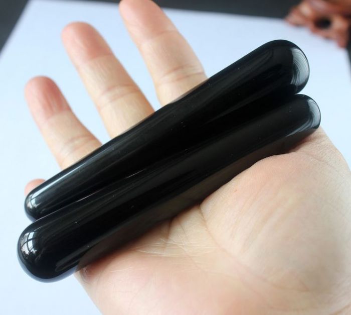 Масажер кам'яний Гуа Ша "Масажна паличка" з обсидіану