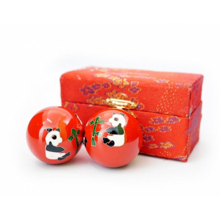 Масажні кулі Баодінга пара емаль Панди червоні
