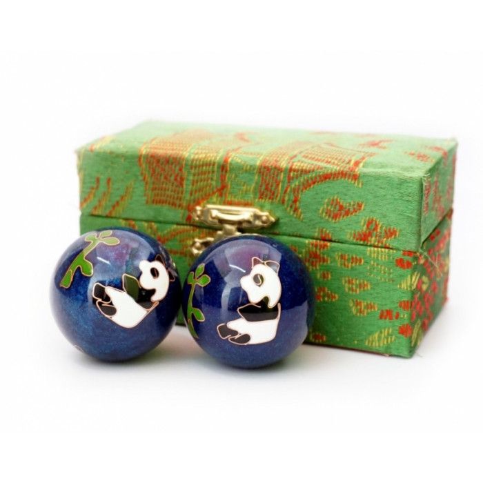 Масажні кулі Баодінга пара емаль Панди сині