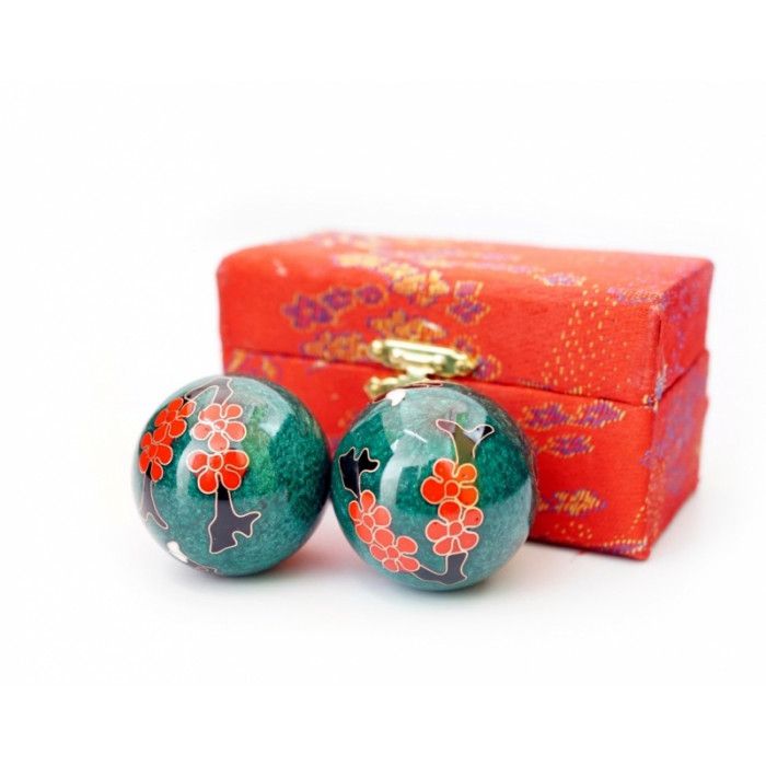 Масажні кулі Баодінга пара емаль Сакура зелені