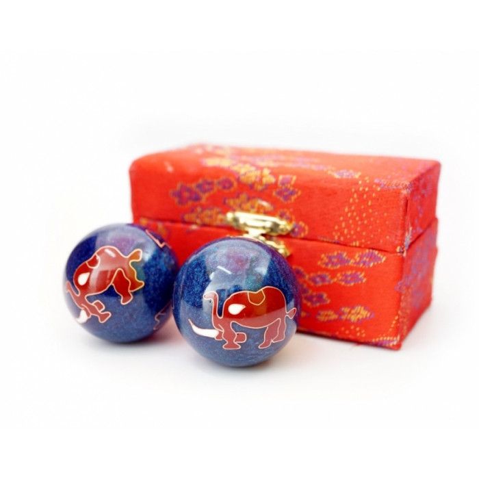 Масажні кулі Баодінга пара емаль Слонік сині