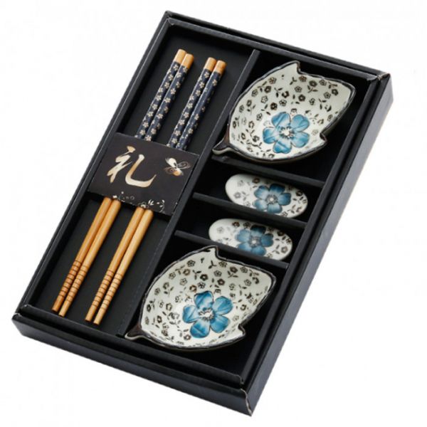 Набор для суши "Кленовый лист" 6 предметов Синий