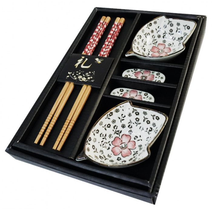 Набір для суші "Кленовий лист" 6 предметів Бузковий