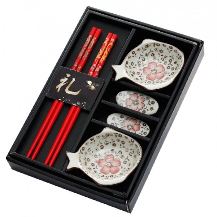 Набір для суші "Риби" 6 предметів Червоний