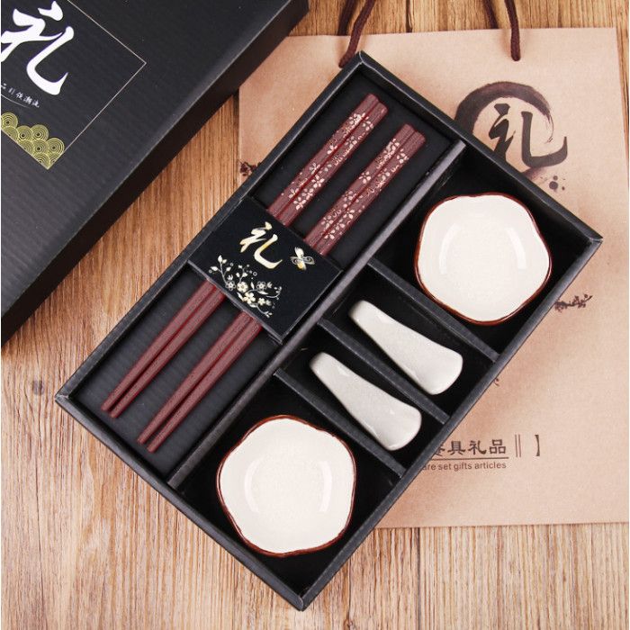 Набор для суши "Цветы сливы" 6 предметов Молочный