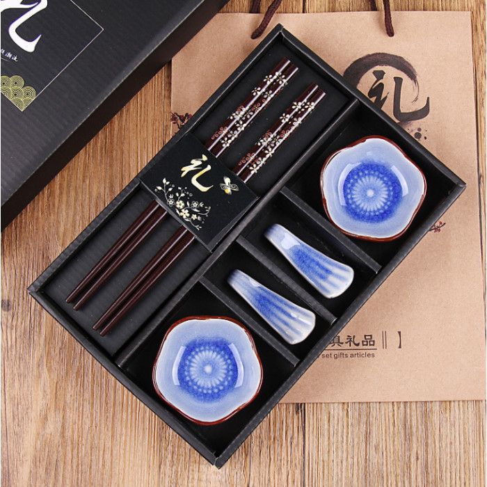 Набір для суші "Квіти сливи" 6 предметів Синій