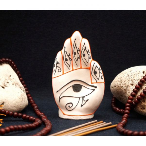 Підставка під аромапалички глиняна Око Гора "Долонь" Біла