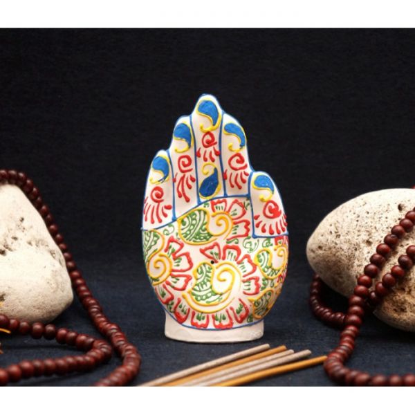 Підставка під аромапалички глиняна "Долонь" Біла №1