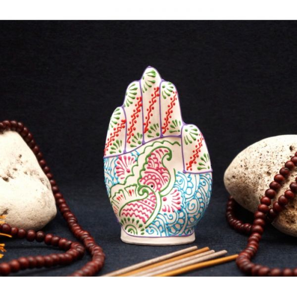 Підставка під аромапалички глиняна "Долонь" Біла №2