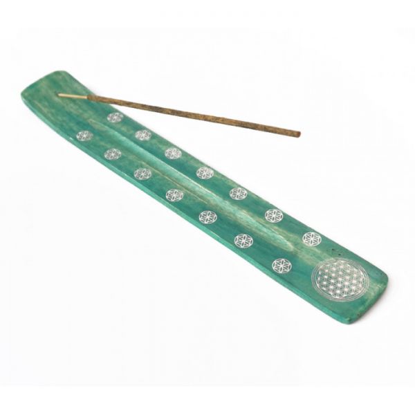 Підставка під аромапалочки з дерева манго Лижа ST-39 "Квітка життя" Салатова