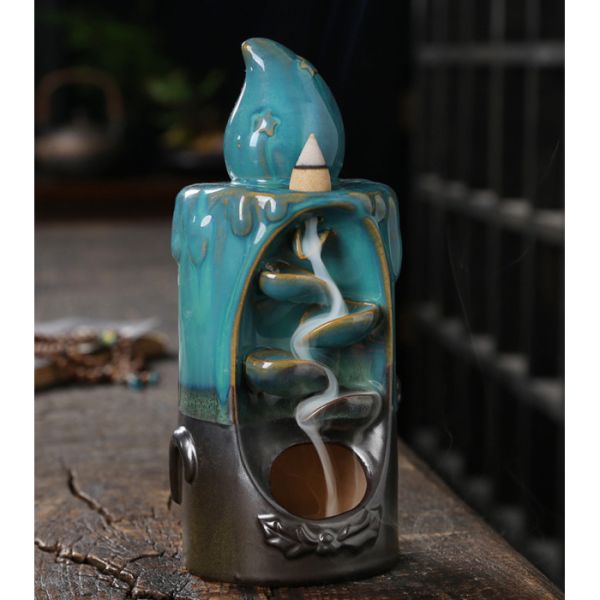 Подставка "Жидкий дым" керамическая "Двухцветная свеча"