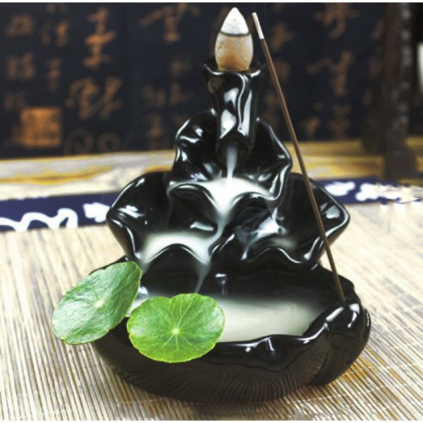 Подставка "Жидкий дым" керамическая "Листья лотоса"