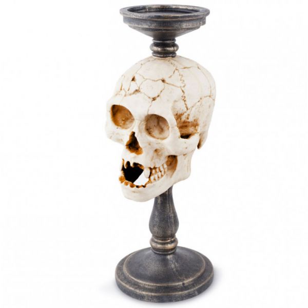 Подсвечник на 1 свечу "Череп" полистоун