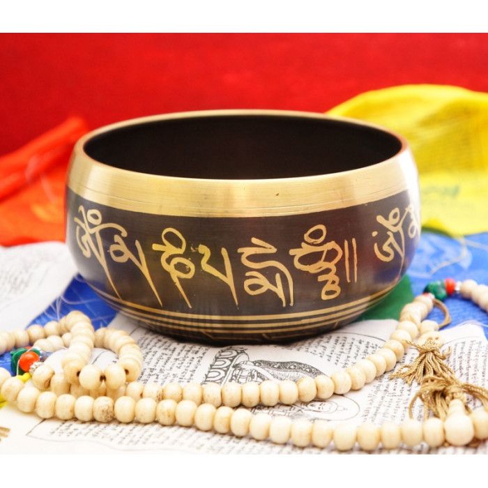 Співаюча чаша лита Непал чорна 14 cv