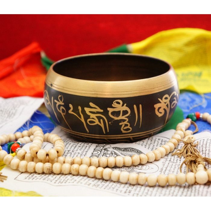 Співаюча чаша лита Непал чорна 12 см