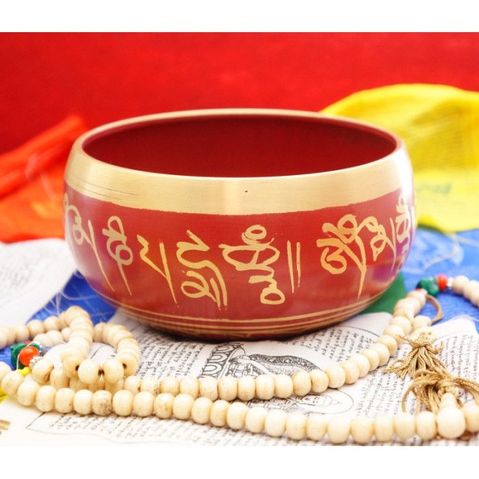 Співаюча чаша лита Непал червона 14 см