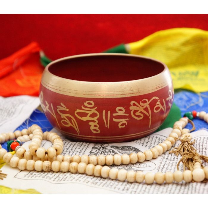 Співаюча чаша лита Непал червона 12 см