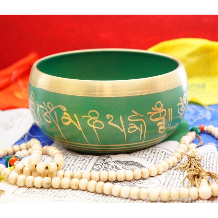 Співаюча чаша лита Непал зелена 14 см