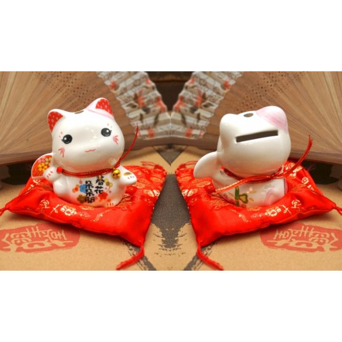 Щасливий кіт фаянс №5