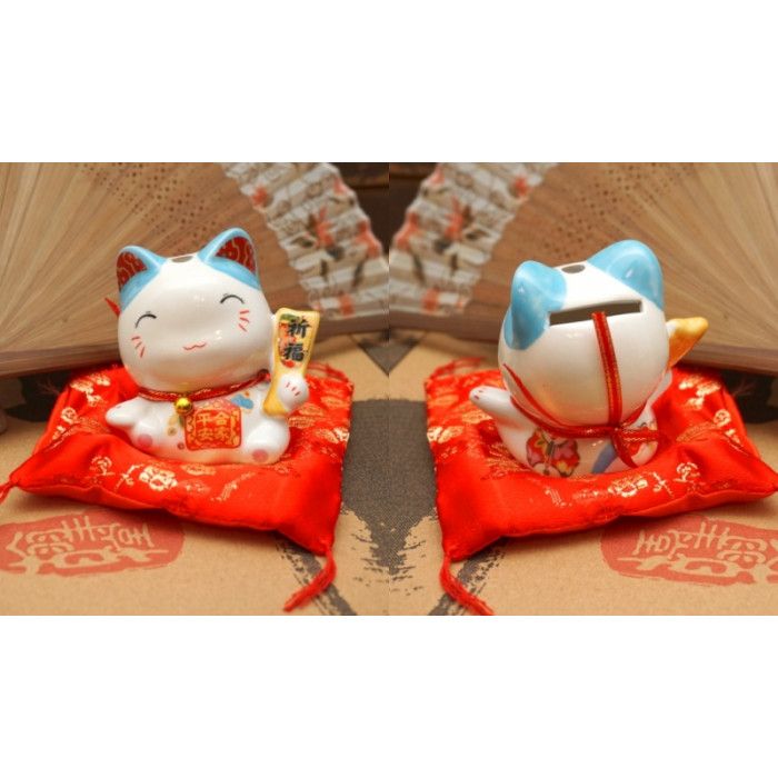 Щасливий кіт фаянс №6