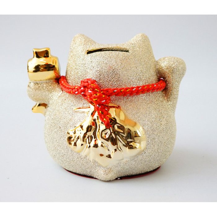 Щасливий кіт Манекі Неко-скарбничка в золоті №1