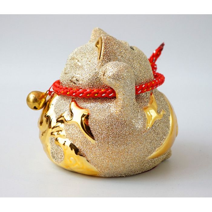 Щасливий кіт Манекі Неко-скарбничка в золоті №2