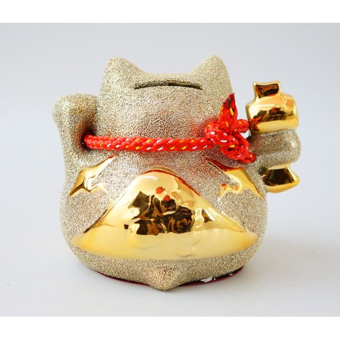 Щасливий кіт Манекі Неко-скарбничка в золоті №2