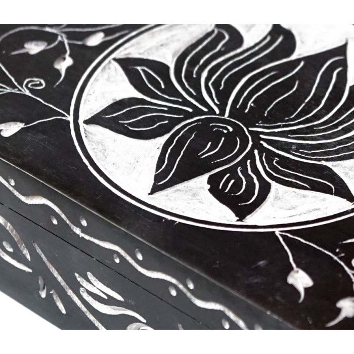 Шкатулка каменная крашеная с орнаментом NO.-170