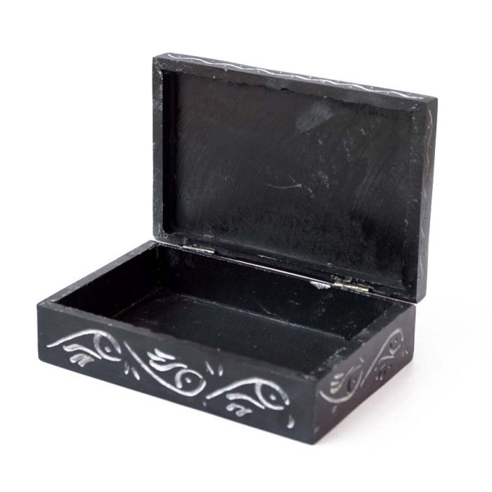 Шкатулка каменная крашеная с орнаментом NO.-170