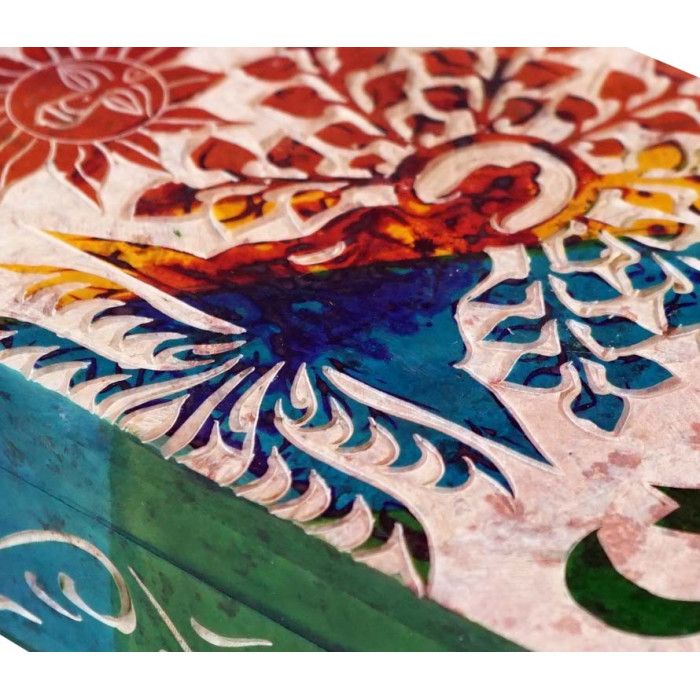 Скринька кам'яна фарбована з орнаментом NO.-179