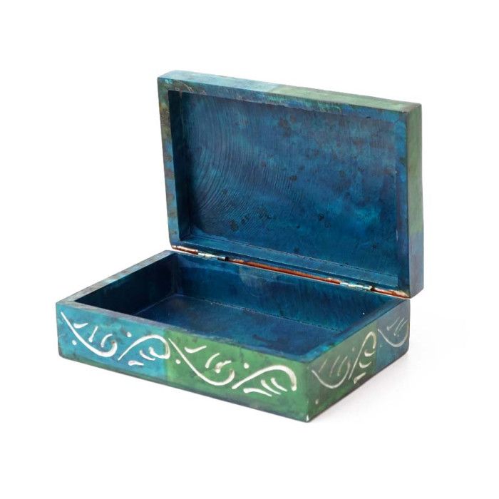 Скринька кам'яна фарбована з орнаментом NO.-179