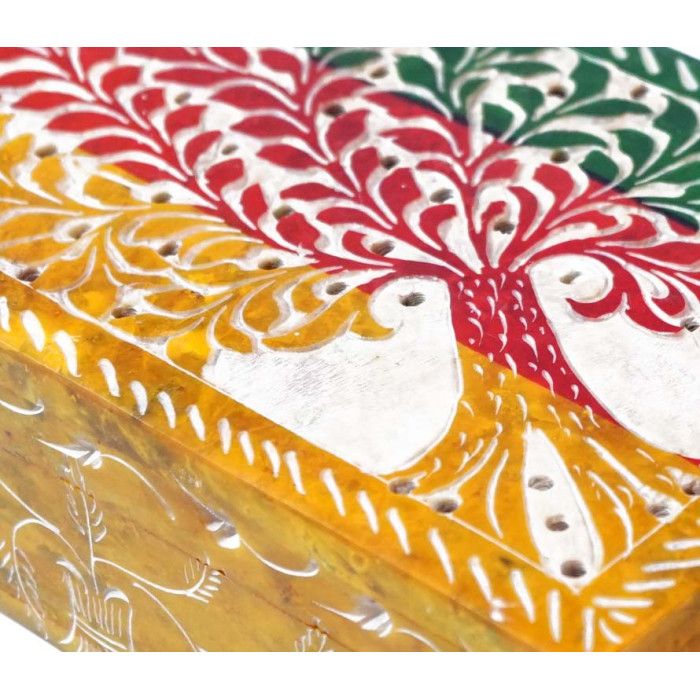 Скринька кам'яна фарбована з орнаментом NO.-188