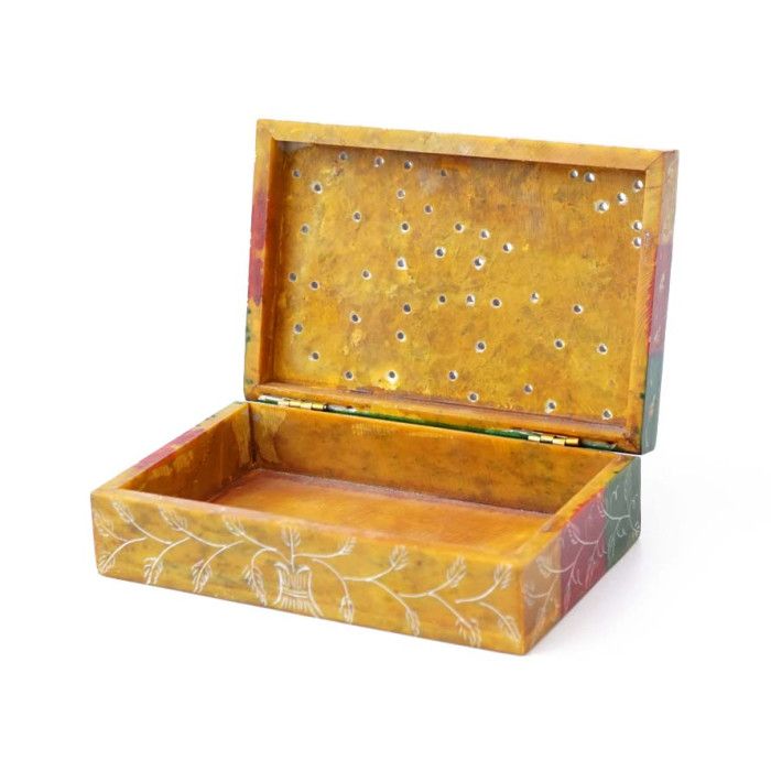 Скринька кам'яна фарбована з орнаментом NO.-188